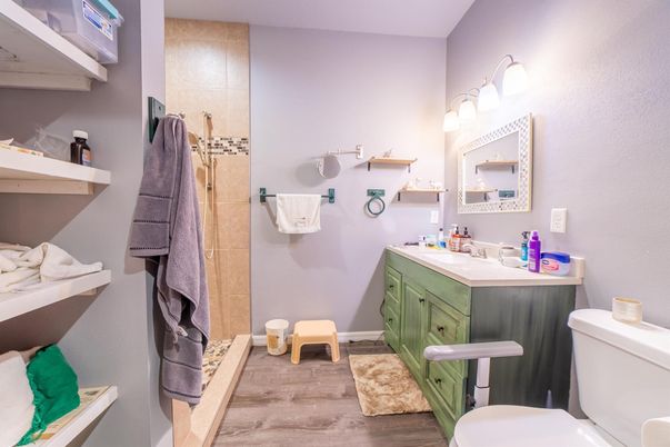 Bathroom, Interior, Wood Texture Flooring