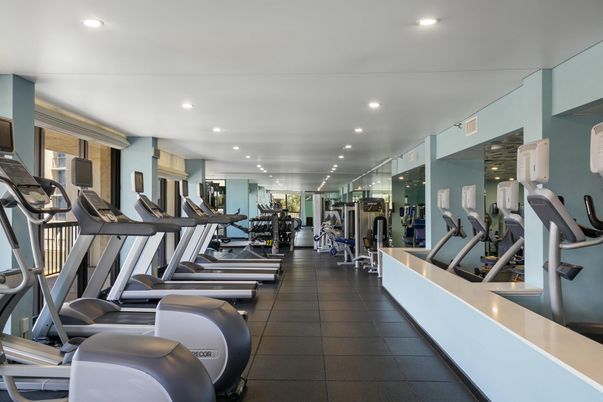 Fitness Equipment, Gym, Interior, Recessed Lighting