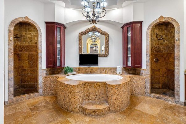 Bathroom, Chandelier, Interior