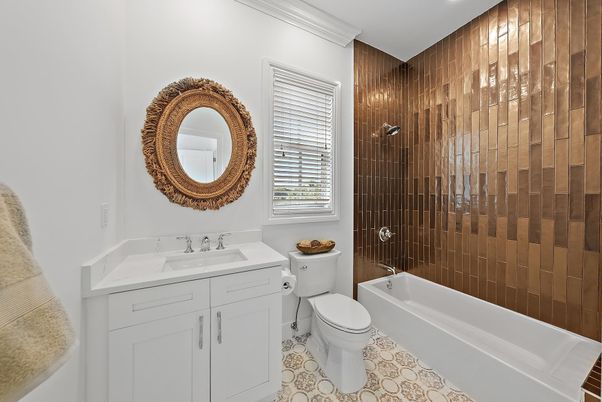 Bathroom, Interior, Recessed Lighting, Wooden Walls