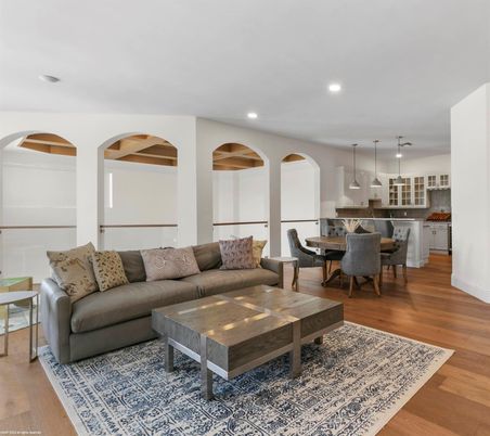 Dining room, Interior, Kitchen, Living room, Pendant Lights, Recessed Lighting, Wood Texture Flooring