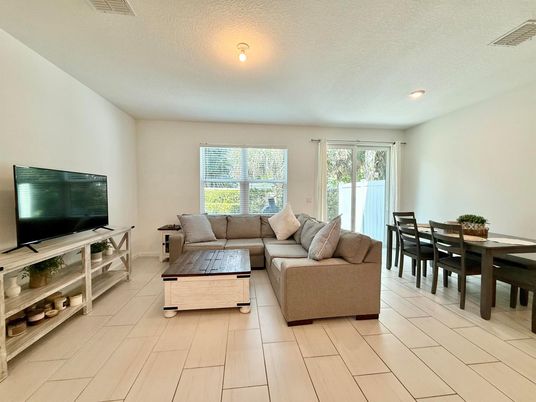 Dining room, Interior, Living room, Recessed Lighting, Wood Texture Flooring
