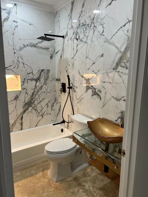 Bathroom, Interior, Marble Walls