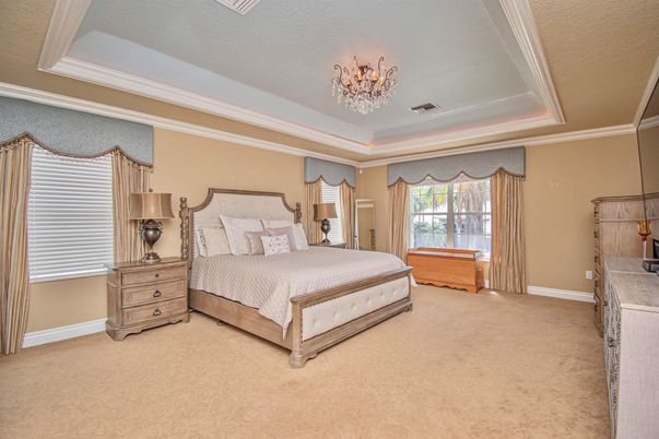 Bedroom, Chandelier, Interior