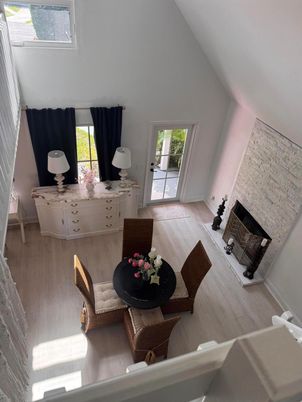 Dining room, Fireplace, Interior, Wood Texture Flooring