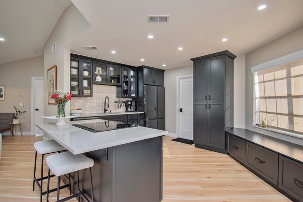 Interior, Kitchen, Recessed Lighting, Wood Texture Flooring
