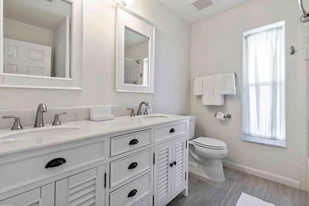 Bathroom, Dual Sink Vanities, Interior, Wood Texture Flooring