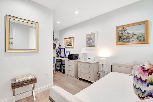 Bedroom, Home Office, Interior, Recessed Lighting, Wood Texture Flooring