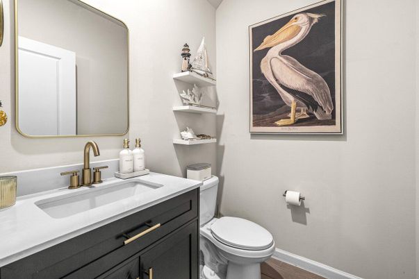 Bathroom, Dual Sink Vanities, Interior, Wood Texture Flooring