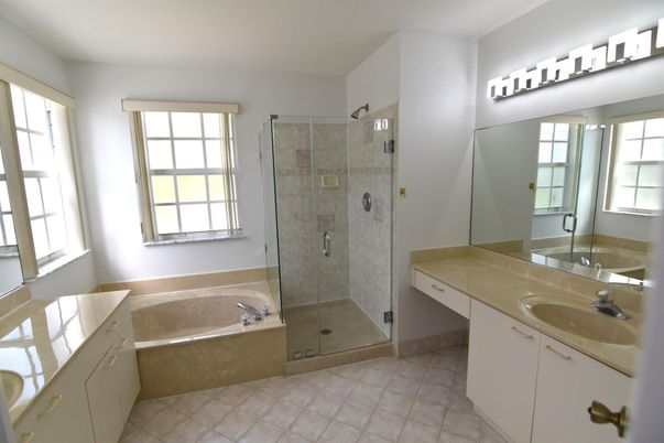 Bathroom, Dual Sink Vanities, Glass Shower, Interior