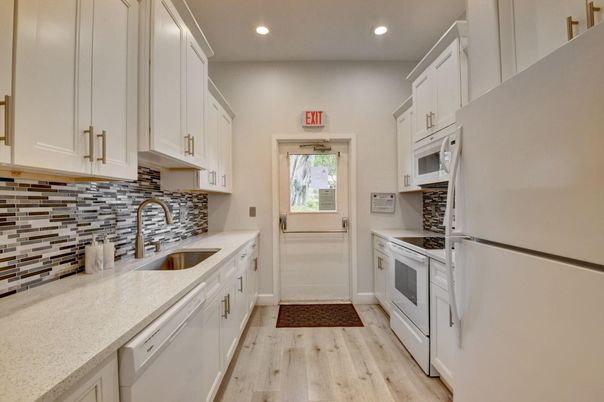 Interior, Kitchen, Recessed Lighting, Wood Texture Flooring