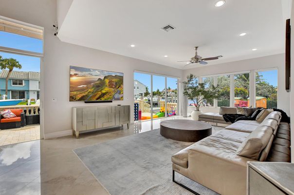 Interior, Living room, Recessed Lighting
