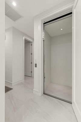 Elevator, Interior, Marble, Recessed Lighting