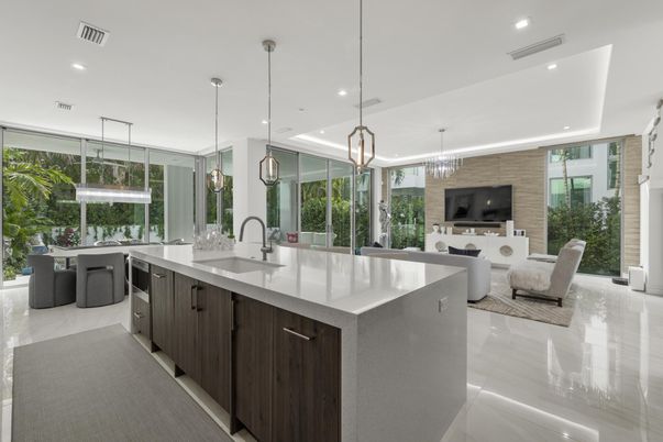 Interior, Kitchen, Living room, Pendant Lights, Recessed Lighting
