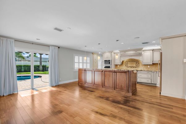 Interior, Kitchen, Recessed Lighting, Wood Texture Flooring