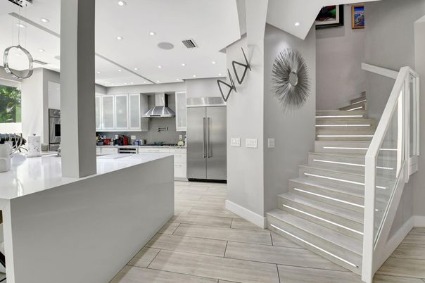Interior, Kitchen, Pendant Lights, Recessed Lighting, Stainless Steel Appliances