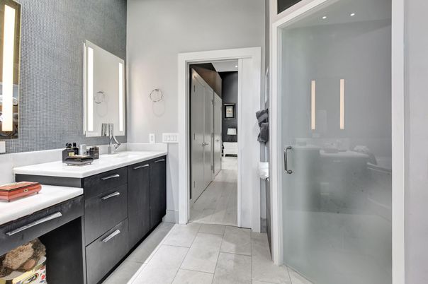 Bathroom, Dual Sink Vanities, Glass Shower, Interior