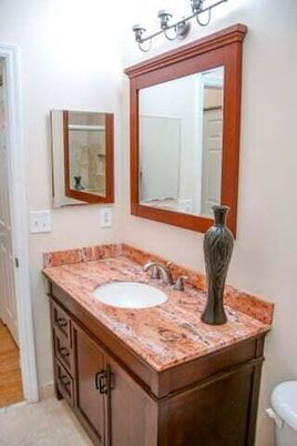 Bathroom, Dual Sink Vanities, Interior, Wood Texture Flooring