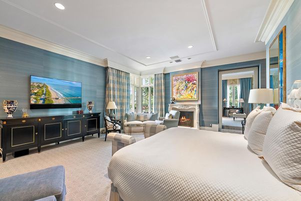 Bedroom, Fireplace, Interior, Living room, Recessed Lighting