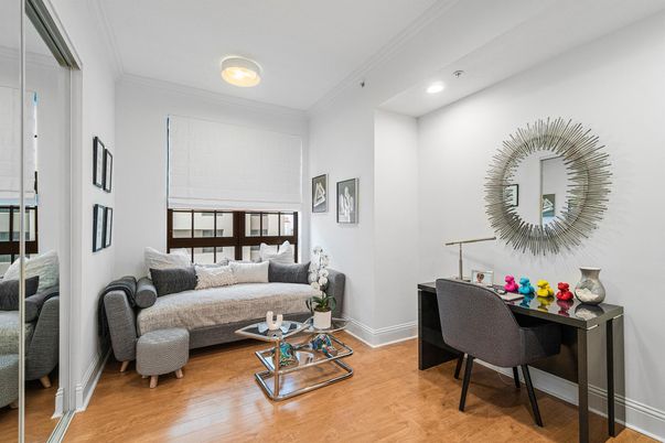 Home Office, Interior, Living room, Recessed Lighting, Wood Texture Flooring