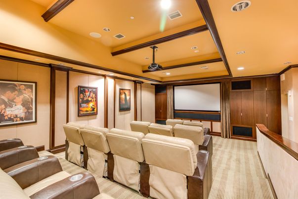 Home Theatre Room, Interior, Projection Screen, Recessed Lighting, Theatre Room