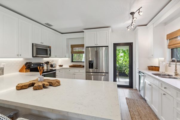 Interior, Kitchen, Stainless Steel Appliances, Wood Texture Flooring