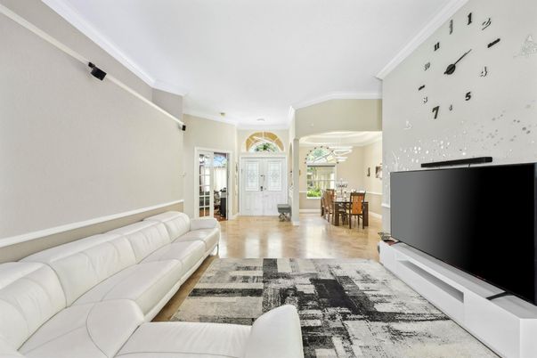 Dining room, Interior, Living room, Pendant Lights, Wood Texture Flooring