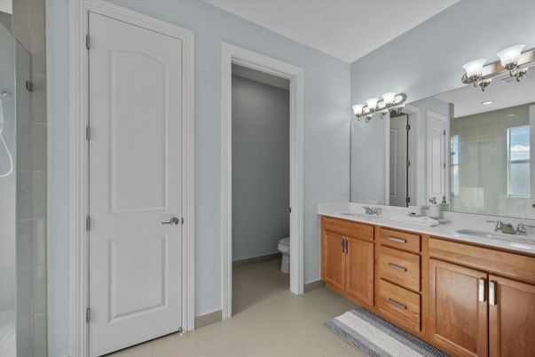 Bathroom, Dual Sink Vanities, Glass Shower, Interior