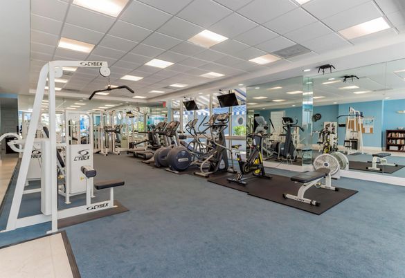 Fitness Equipment, Gym, Interior, Recessed Lighting