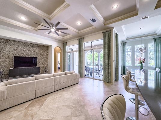 Dining room, Interior, Living room, Pendant Lights, Recessed Lighting