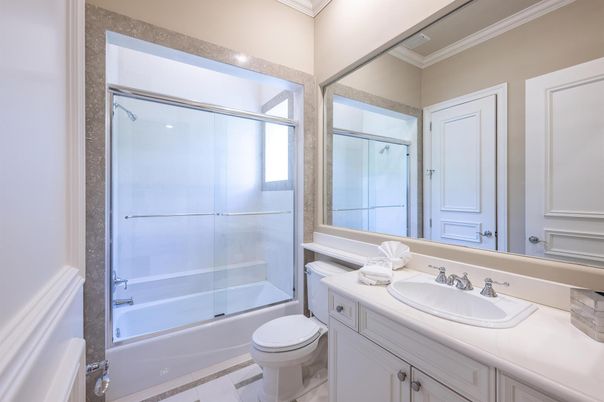 Bathroom, Glass Shower, Interior, Tile Countertops