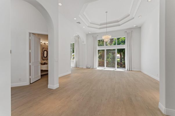 Chandelier, Interior, Recessed Lighting, Wood Texture Flooring