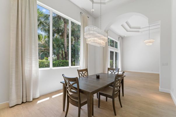 Chandelier, Dining room, Interior, Wood Texture Flooring