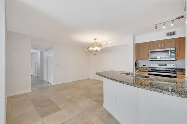 Chandelier, Interior, Kitchen, Stainless Steel Appliances