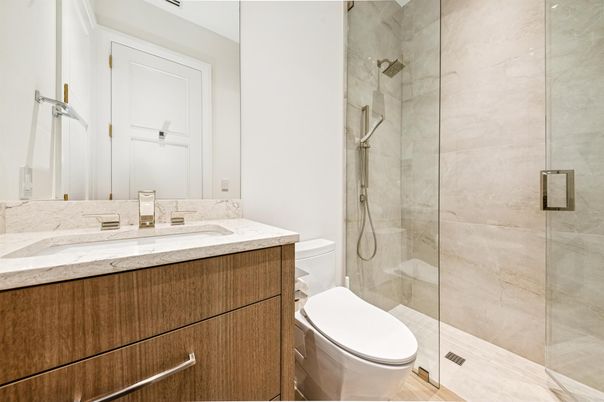 Bathroom, Glass Shower, Interior, Marble Walls