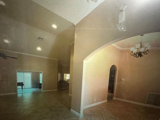 Chandelier, Empty room, Interior, Recessed Lighting