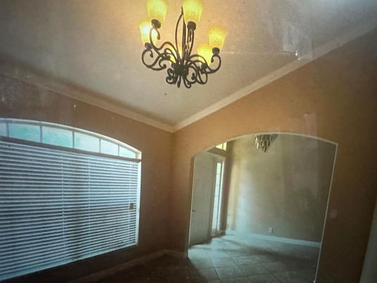 Chandelier, Empty room, Interior