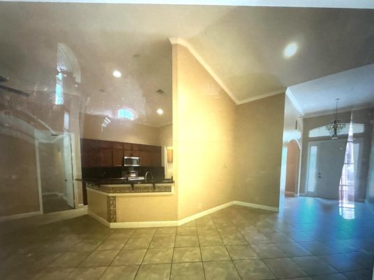 Empty room, Interior, Kitchen, Recessed Lighting