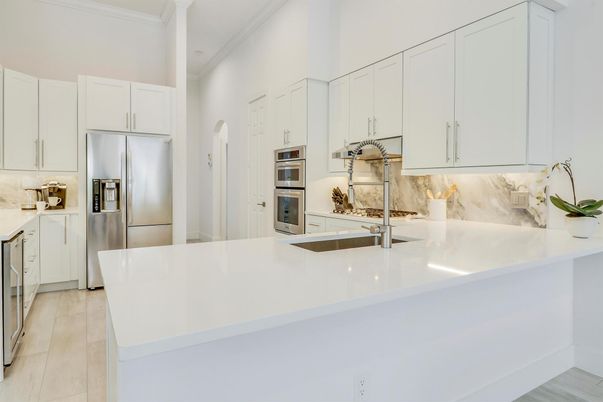 Interior, Kitchen, Stainless Steel Appliances, Wood Texture Flooring