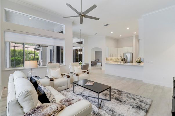 Dining room, Interior, Kitchen, Living room, Pendant Lights, Recessed Lighting, Stainless Steel Appliances, Wood Texture Flooring