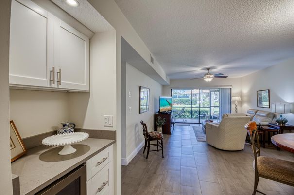 Dining room, Interior, Living room, Recessed Lighting, Wood Texture Flooring