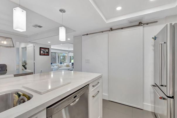 Interior, Kitchen, Pendant Lights, Recessed Lighting, Stainless Steel Appliances
