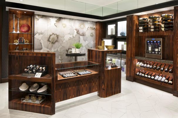 Home Office, Interior, Marble, Recessed Lighting, Wooden Walls