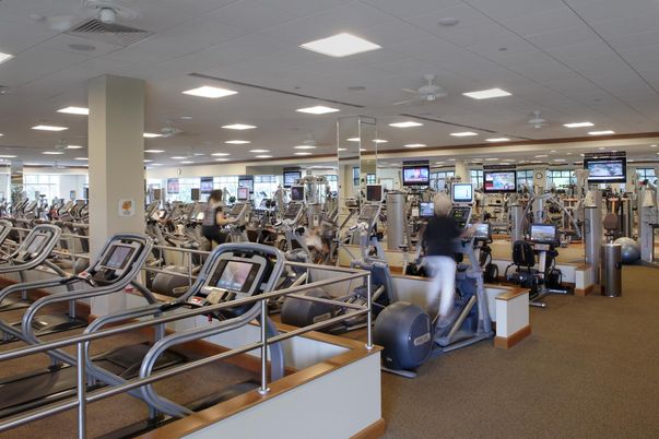 Fitness Equipment, Gym, Interior, Recessed Lighting