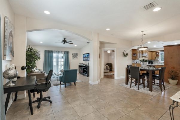 Dining room, Interior, Kitchen, Living room, Pendant Lights, Recessed Lighting