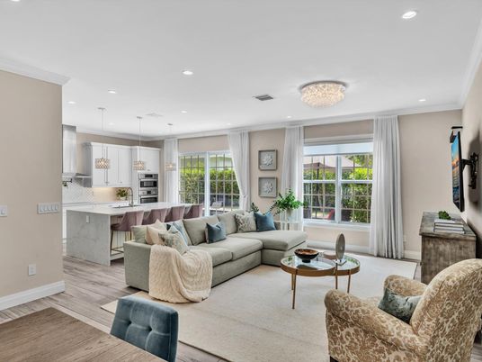 Interior, Kitchen, Living room, Pendant Lights, Recessed Lighting, Stainless Steel Appliances, Wood Texture Flooring