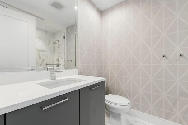 Bathroom, Interior, Marble Walls, Recessed Lighting