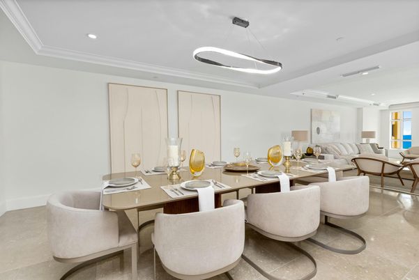 Dining room, Interior, Living room, Pendant Lights, Recessed Lighting