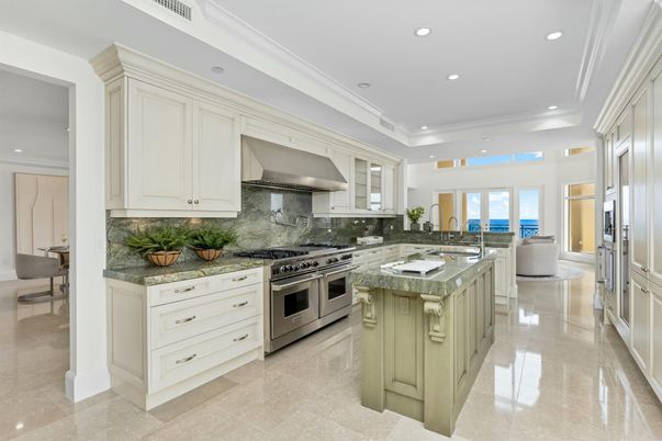 Interior, Kitchen, Recessed Lighting, Stainless Steel Appliances, Water
