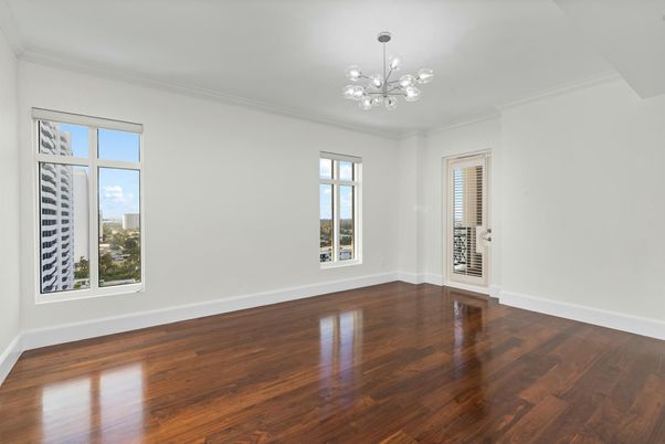 Empty room, Interior, Pendant Lights, Wood Texture Flooring